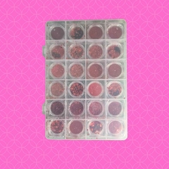 Mix De Glitter Vermelho C/24 Para Decoração De Unha Nail Art - Fingertip Color