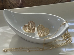 Aros corazón calado