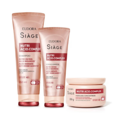Combo Siàge Nutri Acid.Complex: Shampoo 250ml + Condicionador 200ml + Máscara 250g