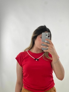 BLUSA CON COLLAR DE PERLAS - MAEMMA