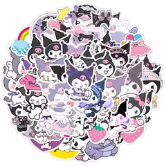 Imagen de Pegatinas Kawaii Kuromi 10/30/50 Uds | Stickers Impermeables para Niños | Papelería, DIY, Libretas, Decoración y Más