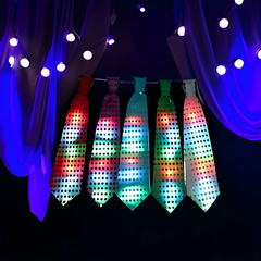 Corbatas Led Luminosas Cotillón Fiestas Disfraz x 12 - comprar online