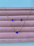 Conjunto coração azul dourado