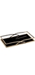 BANDEJA EM METAL COM VIDRO PRETO