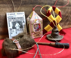 Kit com 6 enfeites para árvore de Natal tema Harry Potter