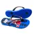 Chinelo infantil masculino Havaianas com estampa do Homem Aranha em fundo azul e tiras pretas