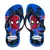 Chinelo infantil masculino Havaianas com estampa do Homem Aranha em fundo azul e tiras pretas