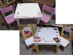 Mesa Infantil Didáctica, Tapa + 2 Sillas, Pizarra O Pizarrón - Crecer en colores