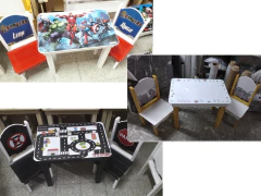 Mesas Infantiles 60x40 + 2 Sillas De Varios Personajes - Crecer en colores