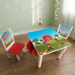 Mesa Y Sillitas Infantiles Con Percheritos Y Organizador