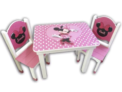 Mesas Infantiles 60x40 + 2 Sillas De Varios Personajes