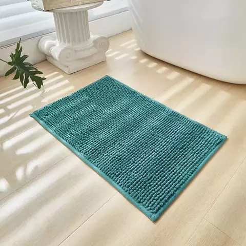 Tapete Chenille Microfibra Bolinha 40X60 Antiderrapante Verde