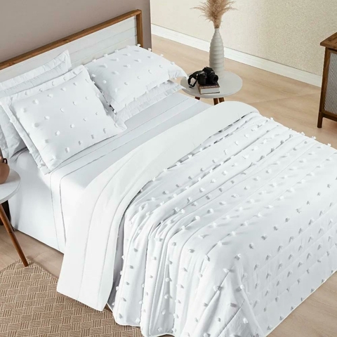 COBRE LEITO POPPY PADRÃO 03 PEÇAS - BRANCO OFF