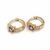ARO CUBANO ITALIANO CON CUBIC VIOLETA 1,5CM ACERO DORADO (A33760A)