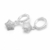 AROS CUBANO ITALIANO CON ESTRELLA MICROPAVE 1,3 CM ACERO BLANCO (A33852)
