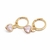 AROS CORAZON CUBIC ROSA 1,3 CM ACERO DORADO (A33139D)