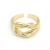 ANILLO NUDO CHUNKY ACERO DORADO TALLE 16 (982)