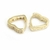 AROS CUBANO ITALIANO CON CORAZON CUBIC 1,6 CM ACERO DORADO (A33673C)
