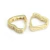 AROS CUBANO ITALIANO CON CORAZON CUBIC 1,6 CM ACERO DORADO (A33673C)