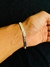 Bracelete liso com pedra branca 5mm
