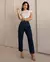Calça Jeans Mom Feminina Cintura Alta 101vibes Algodão 00101 Black Blue - comprar online