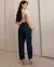 Calça Jeans Mom Feminina Cintura Alta 101vibes Algodão 00101 Black Blue na internet