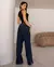 Calça Jeans Wide Loose Feminina Cintura Alta Abertura Lateral Barra 02920 Black Blue na internet