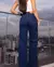 Calça Jeans Wide Leg Feminina Cintura Alta Cargo com Elastano 22999 Escura - loja online