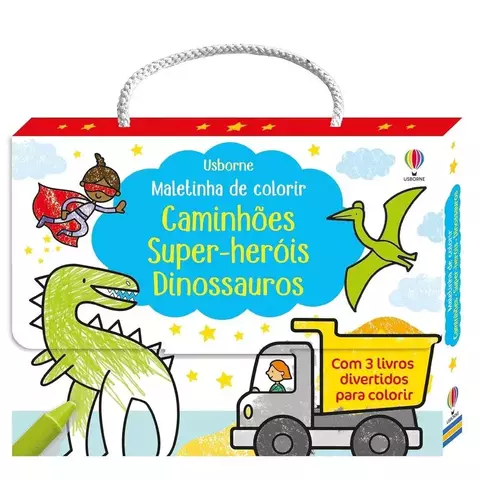 Caminhões, Super Heróis Dinossauros: Maletinha De Colorir - comprar online