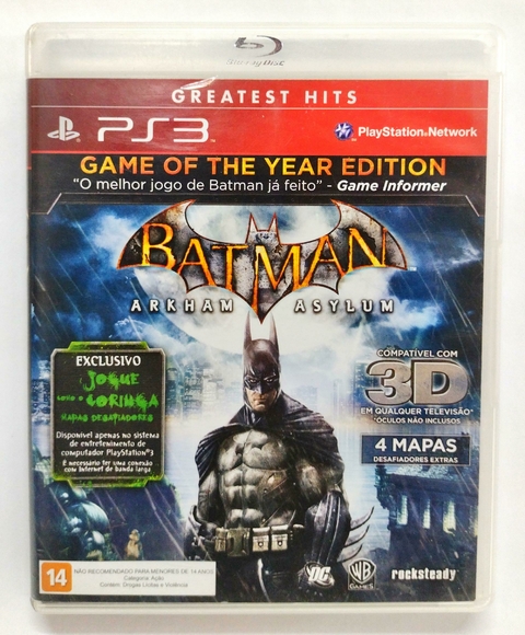 Jogo Batman: Arkham Asylum - Game of the Year Edition (Greatest Hits) - PS3