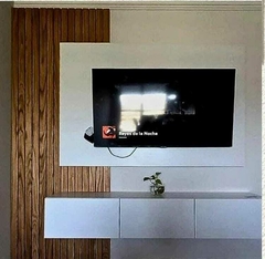 Rak tv flotante + varillado + panel
