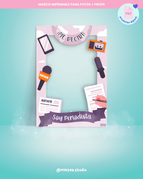 Marco para fotos Imprimible Periodismo #2 - comprar online