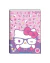 Caderno pequeno brochura com capa dura estampada da Hello Kitty, cor rosa, com 80 folhas.
