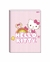 Capa do caderno pequeno 1/4 Hello Kitty Neon, com ilustrações de Hello Kitty e um mascote, arco-íris e detalhes coloridos.