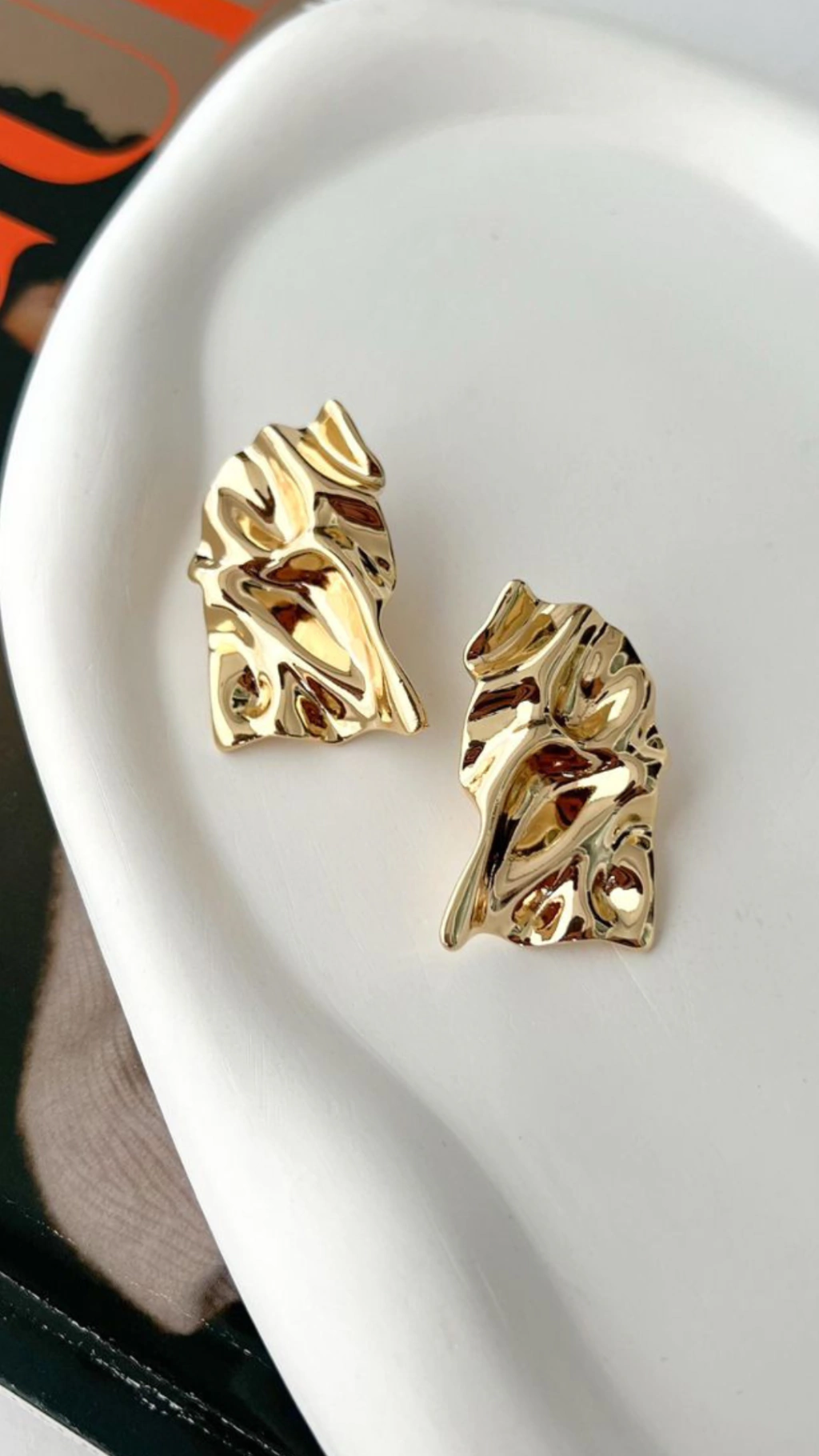 Brinco Roberta - banho de ouro