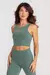 Top Dupla Face High Compression M - Verde/Marrom