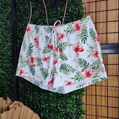 Shorts Praia Havaí Floral Preto - Yazzy Moda Praia e Fitness