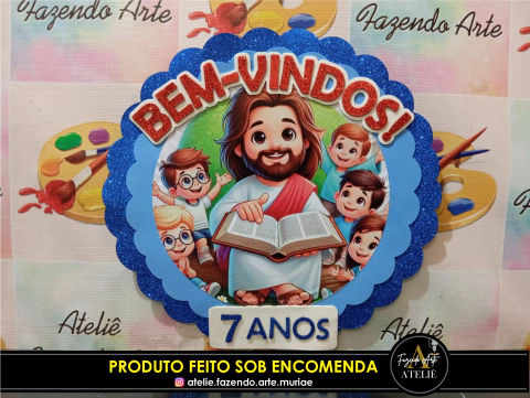 PLACA DE PORTA BEM VINDOS EM EVA E ADESIVO