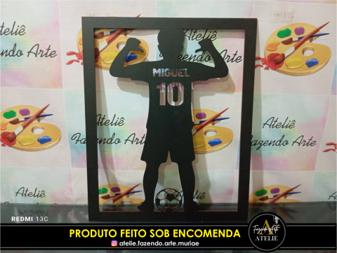 QUADRO FUTEBOL COM NOME 37X28 PERSONALIZADO S/ FUNDO - comprar online