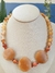Colar Chocker de Moedas Cornalina e Jade Laranja (BFY123)