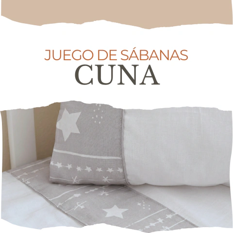 Sábanas Cuna - Estrellas Gris