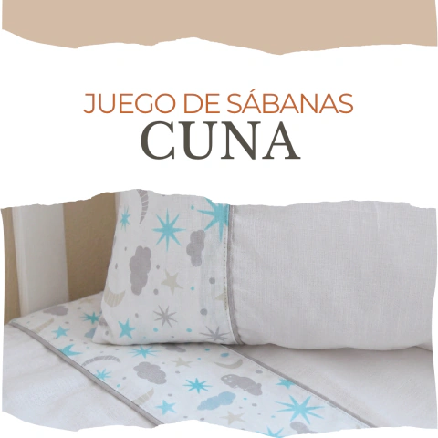 Sábanas Cuna - Lunas Aqua