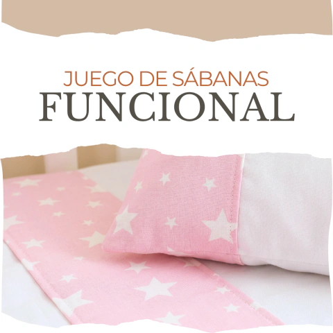 Sábanas Funcional - Rosa con Estrellas