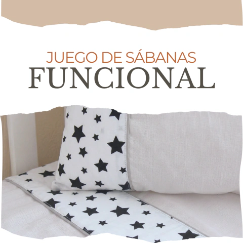 Sábanas Funcional - Estrellas Negras