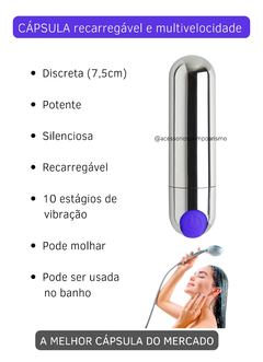 CÁPSULA VIBRATÓRIA SILENCIOSA RECARREGÁVEL