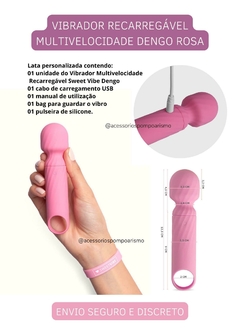 VIBRADOR RECARREGÁVEL MULTIVELOCIDADE DENGO ROSA - comprar online