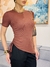 Blusa Feminina Baby Look Assimetrica Drapeada