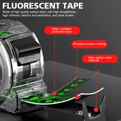 Cinta métrica autoblocante de 7M, cinta métrica fluorescente negra de alta precisión, - SAAVEDRA NOVEDADES