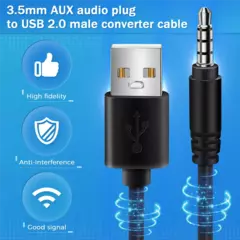 Cable Usb Macho Aux A 3.5 Adaptador De Cargador Para Mp3 - SAAVEDRA NOVEDADES