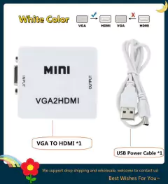 Convertidor portátil Mini VGA a HDMI, Adaptador de Audio para Notebook de 1080P, PC, HDTV, - comprar en línea